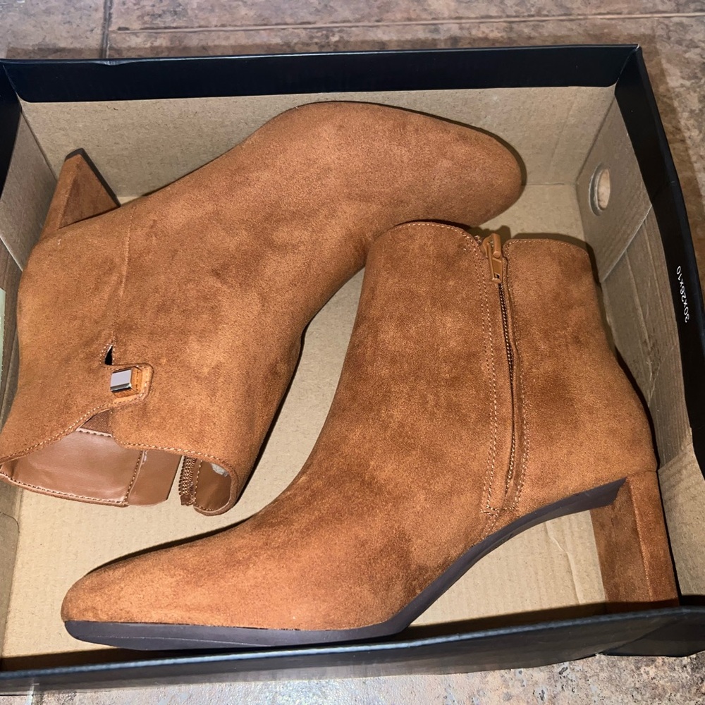 Brown Suede Ankle Boots Size 7